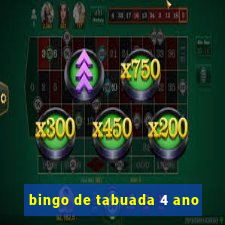 bingo de tabuada 4 ano